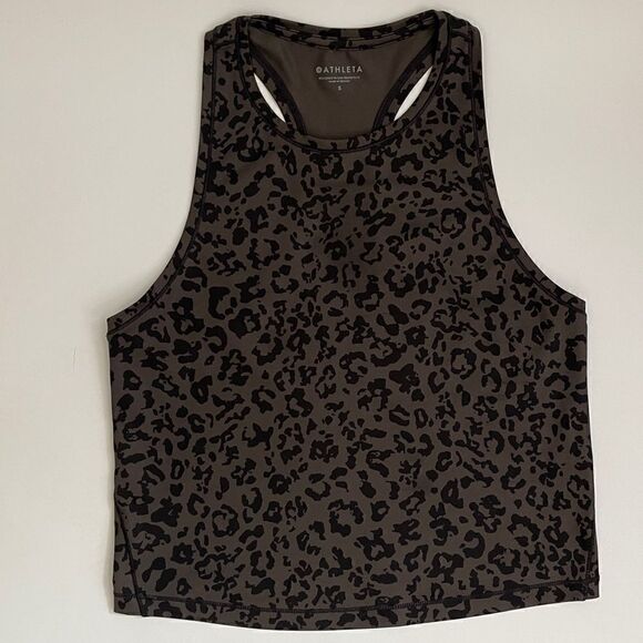 Athleta Shanti Crop Leopard Tank Size S - Picture 2 of 5